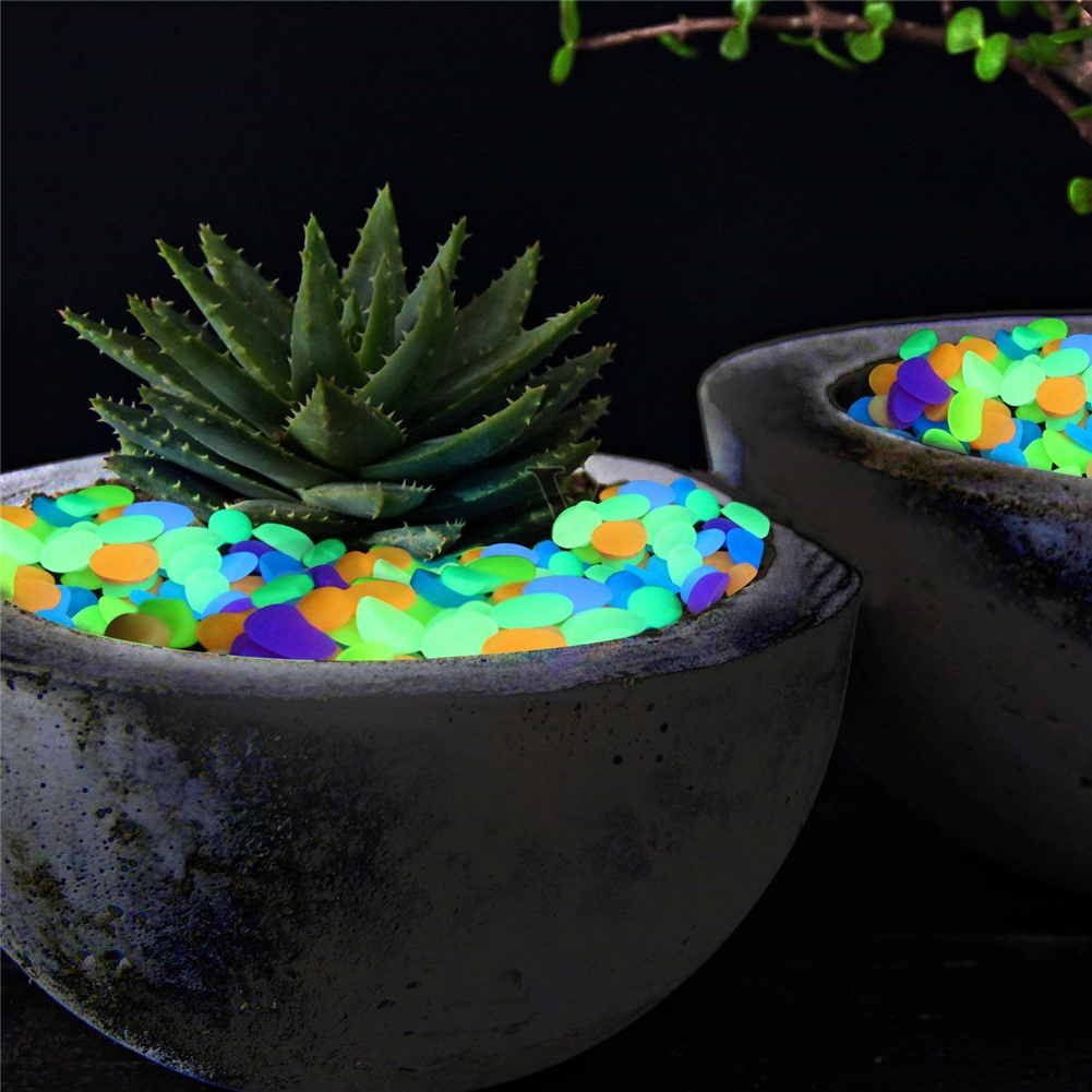 100pcs Luminous Stone Glow In The Dark Garden Pebbles For Fish Tank Landscaping Decoration Luminous Pebbles Artificial Stone