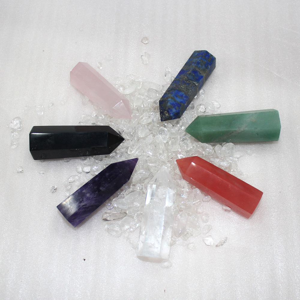 Natural Crystal point magic wand Hexagonal crystal column 7-Star array Treasure Box Home Decoration Gifts