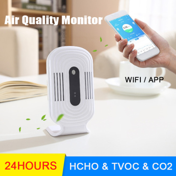 Indoor Air Quality Monitor WIFI Home Gas Meter HCHO TVOC CO2 Detector Temperature Humidity Monitor Air Quality Analysis Tester