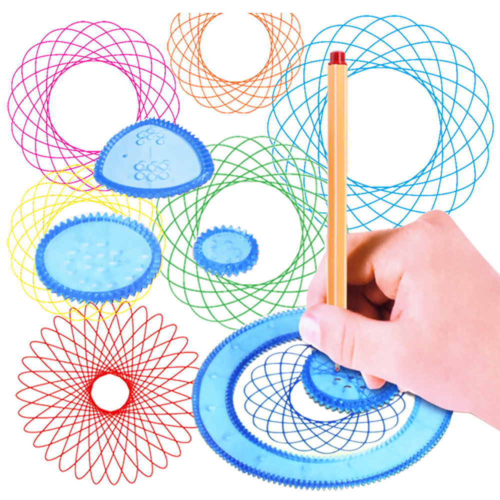 Flower Curve Ruler Spiral Free Style Drawing Toys Children's Art Drawing Formwork Rulers Learning & Education Gifts For Baby