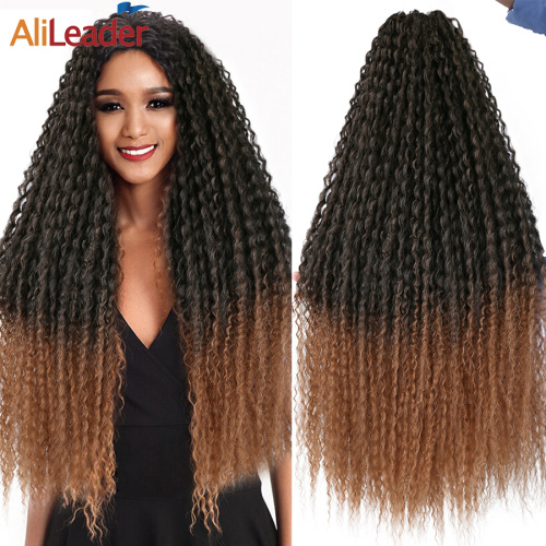 Afro sintetik Kinky Curly Crochet Braid Sambungan Rambut 28 inci Soft Long Hair Wave Braiding Hairing