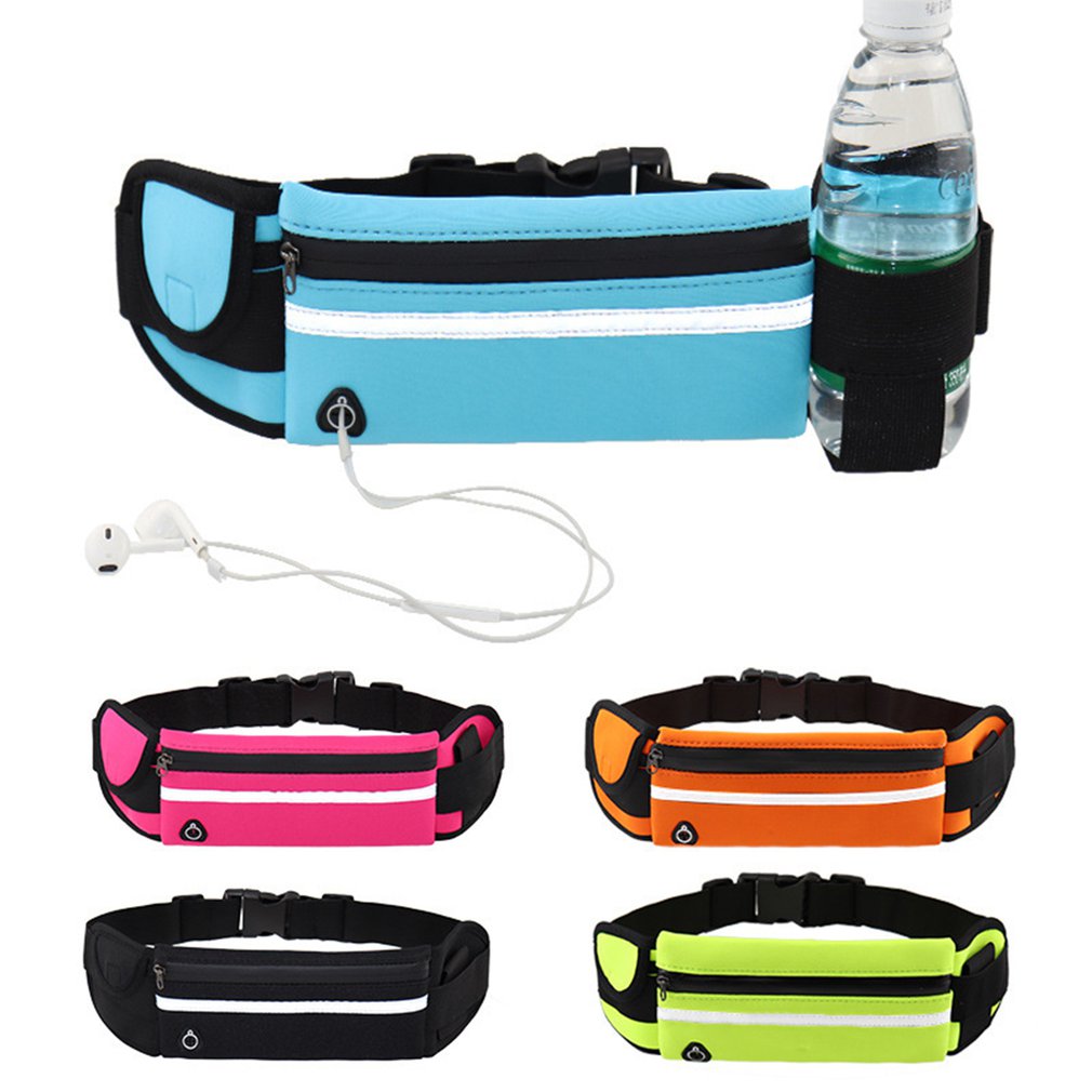 Outdoor Sports Belt Bag Water Bottle Pockets Fitness Running Leisure Pockets Waterproof Anti-Theft Mobile Phone Pockets