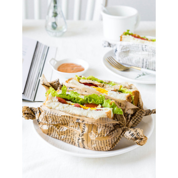 Vintage Style English Newspaper Design Wraping Oil-Absorbing Packing Sheet Silicon Paper Cooking Bake Tool For Sandwich Hotdog