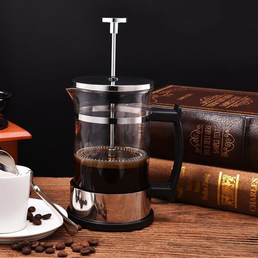 Stainless Steel Glass Teapot Cafetiere French Coffee Tea Percolator Filter Press Plunger 350ml Manual Coffee Espresso Maker Pot
