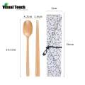 Visual Touch Wood Wooden Chopsticks Set and Spoon Set Portable Dinnerware Flatware Tableware Japanese Style Reusable