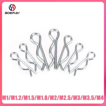 50pcs 20pcs Carbon Steel Anti-rust Hair Pin Hitch Retaining R Clip Cotter Spring Pin M1 M1.2 M1.5 M1.8 M2 M2.5 M3 M3.5 M4