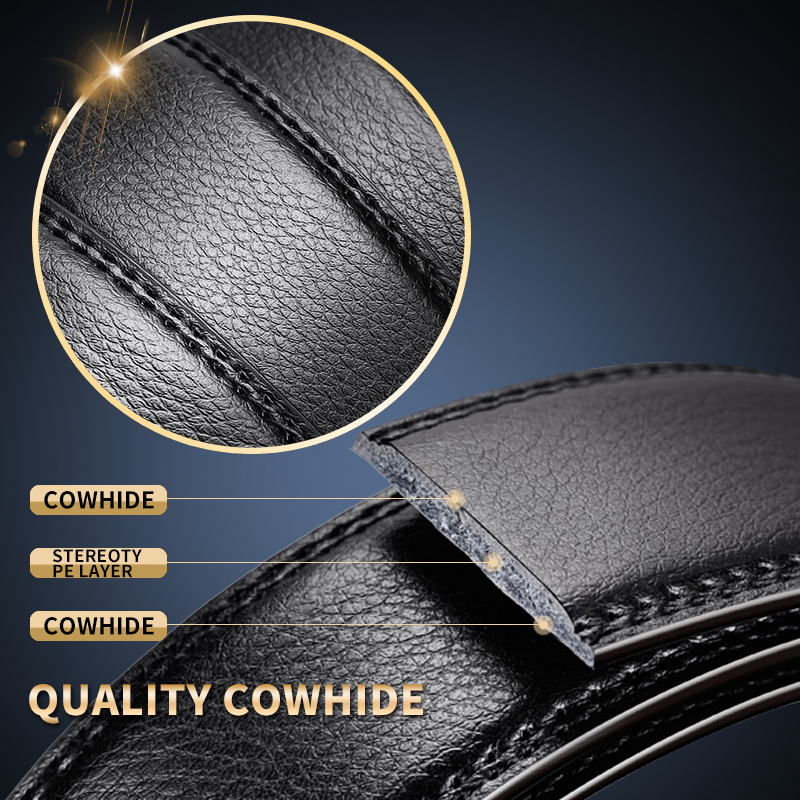 [DWTS]Men Belt Male Genuine Leather Belt Men Strap Belts For Men Automatic Buckle Black Men's Belts Cummerbunds cinturon hombre