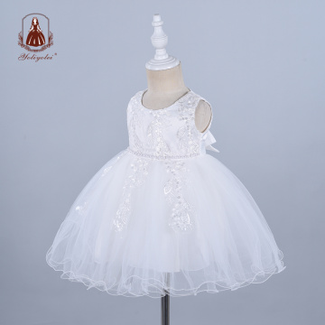 Yoliyolei Baptism Baby Girls Dress White 1st Year Newborn Princess Birthday Casual Clothes Toddler Kids 12M Dresses For Children