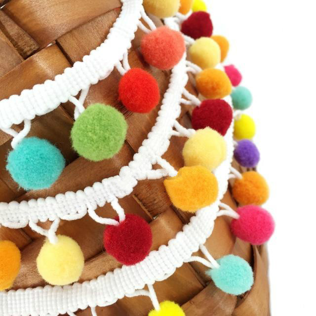 10Yard/Lot Tassel Lace Ribbon Pompom Trim Fabric DIY Sewing Garment Shoes Bag Gift Crafts Hairball Materials Accessory