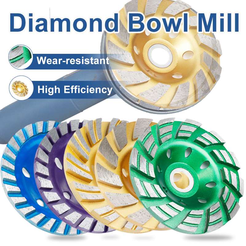 Durable 5 Type 4 Inch 100mm Diamond Grinding Wheel Disc Bowl Shape Grinding Cup Concrete Granite Stone Ceramics Tools