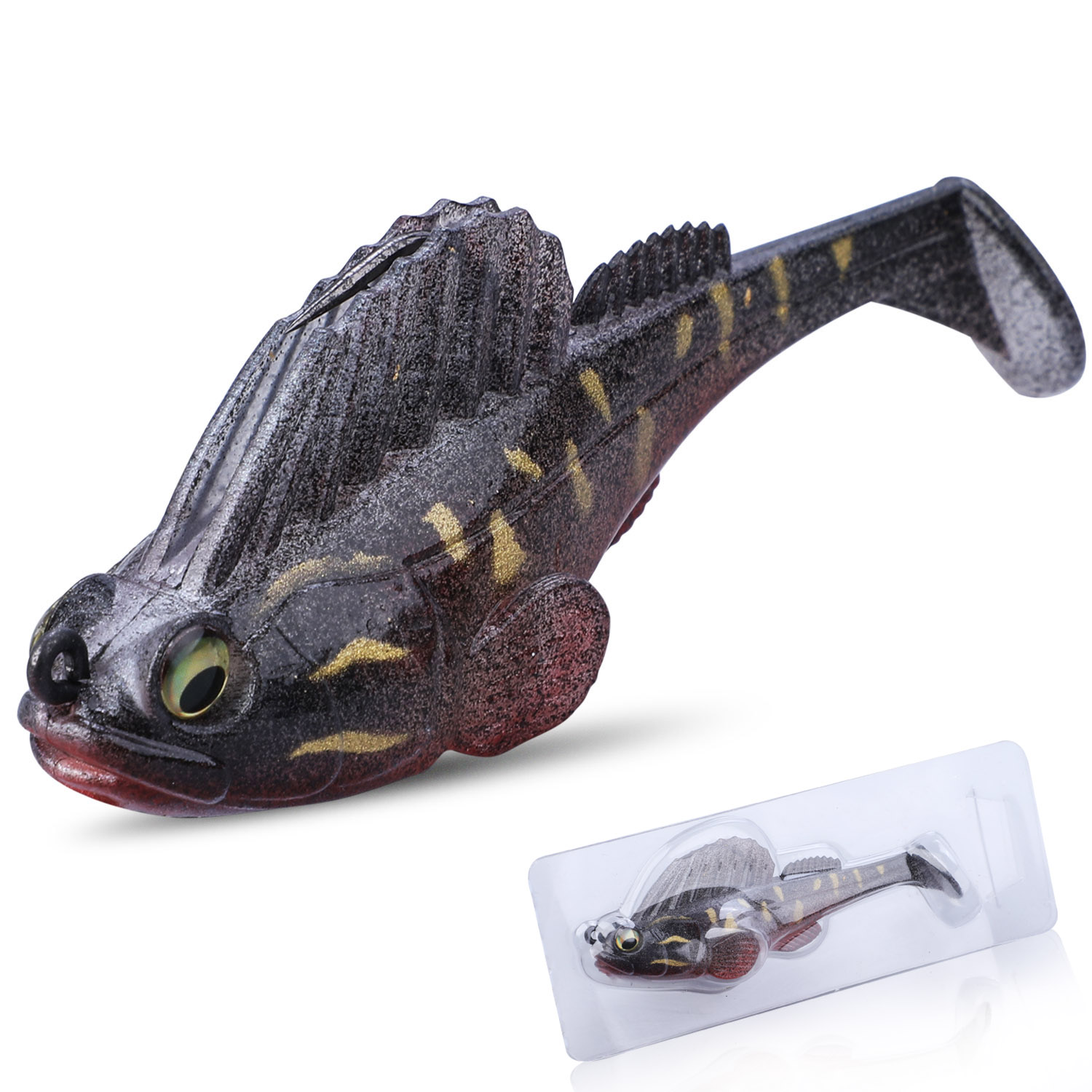 Sougayilang 1/2/3Pcs Swimbait Worm Fishing Lure Soft Fishing Lure Saltwater/Freshwater Fishing Wobblers Bait Tackle