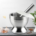 304 Stainless Steel Mortar And Pestle Spice Grinder Hand Garlic Spice Grinder Pharmacy Herbs Masher Bowl Cooking Tools