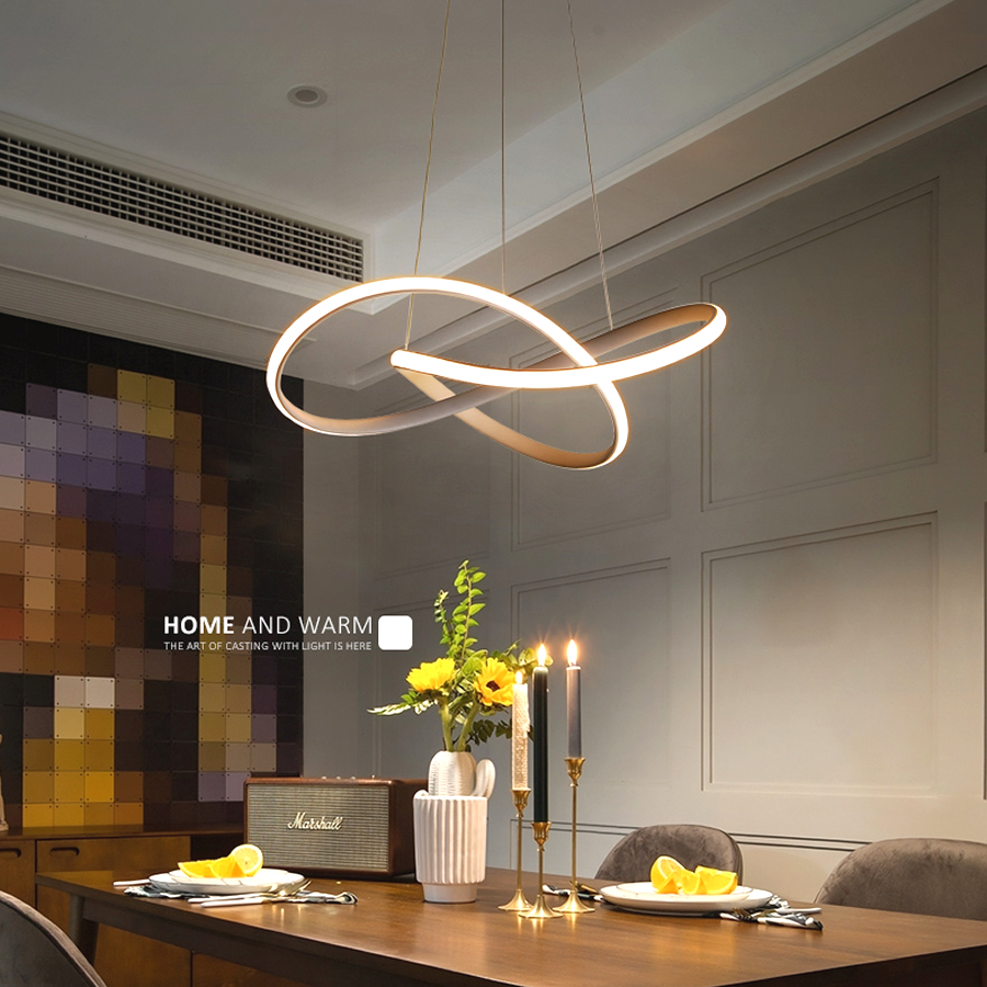 Post Modern Irregular LED Chandelier Light Aluminum Acrylic Ceiling Hanging Lamp Dining Room Pendant Restaurant Suspension Light