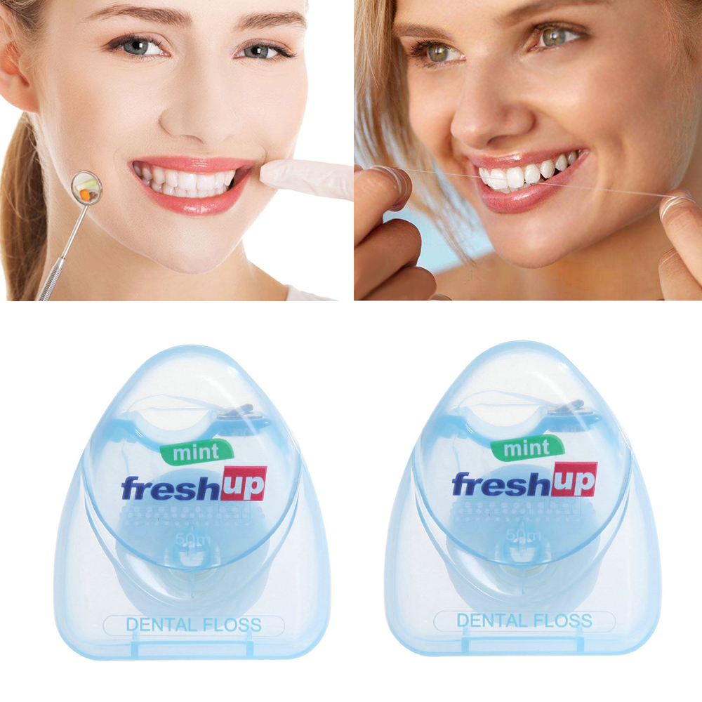 Portable 50M Micro Wax Dental Floss Interdental Brush Teeth Stick Toothpicks Floss Pick Oral Hygiene Clean Wire Wholesale