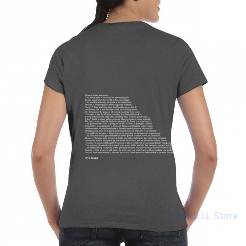 Ayn Rand Quotes men T-Shirt women all over print fashion girl t shirt boy tops tees Short Sleeve tshirts