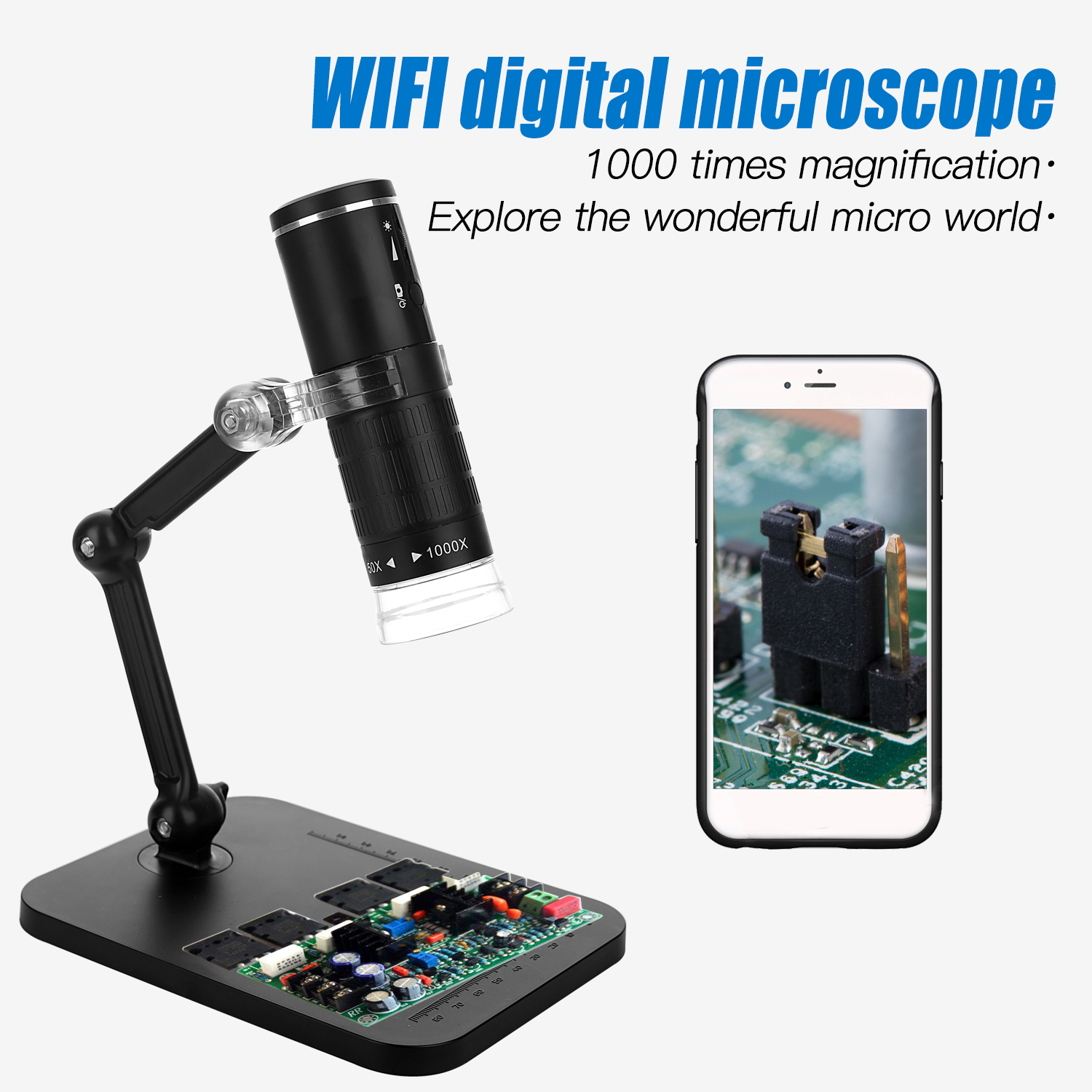 F210 50-1000X Industrial Electronic Microscope 2 Million HD Digital Mobile Phone WIFI Microscope Portable Magnifier