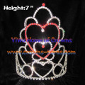 Red Pink Crystal Heart Shaped Valentines Crowns