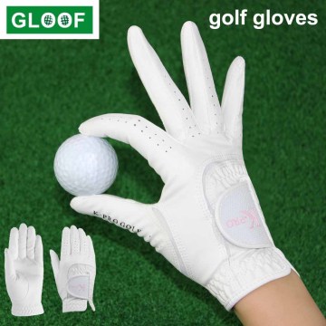 1Pair Women's Golf Gloves Microfiber Soft Fit Sport Grip Durable Gloves Anti-skid Breathable Sports Gloves