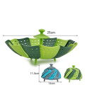 Creative PP Foldable Lotus Steamers Fruit Vegetable Storage Basket Kitchen Steaming Gadgets Perforated Strainer Drop Water Bowl