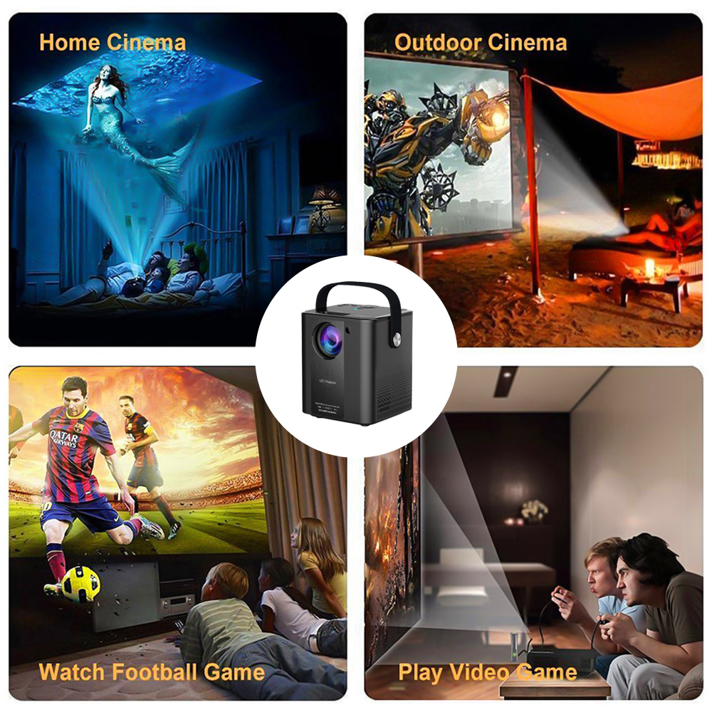 C500H 2000Lumens Native 1080p HD Projector LED Proyector Video Wireless WiFi Multi-Screen Beamer Home Theater for Outdoor Movie