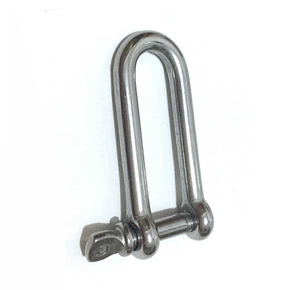 Stainless Steel Lengthened D-shaped Shackle Load-bearing Safety Insurance Hook Hook Buckle Anti-fall 4 X 40mm Outdoor Climbing