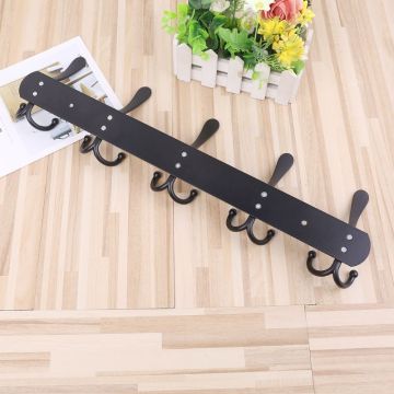 Stainless Steel Wall Mounted Rack Metal Hanger Storage Rail Hooks Holder Hanging Towel Coat Hat Bag Robe Hanger Black