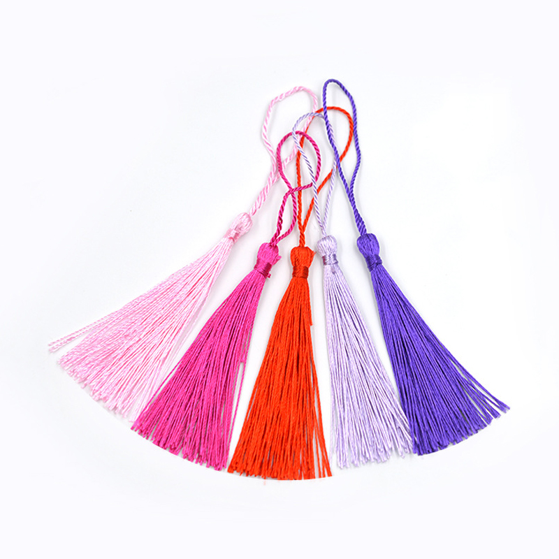 50pcs/Pack 13cm Color Polyester Silk Tassels DIY Craft Bookmark Curtain Jewelry Hang Rope Fringe Trim Clothes Sewing Accessories