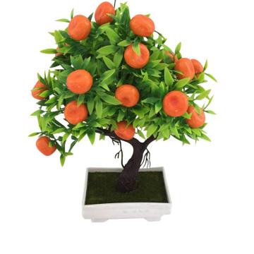 Hot 1Pc Artificial Orange Tree Bonsai Potted Plant Landscape Party Home Garden Decor