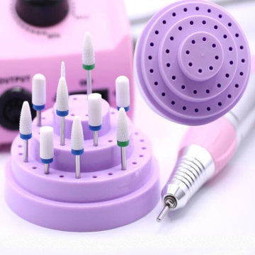 48 Holes Nail Art Drill Bits Holder Manicure Accessories Mill Cutter Storage Box Stand Display Makeup Tool Container Acrylic Box
