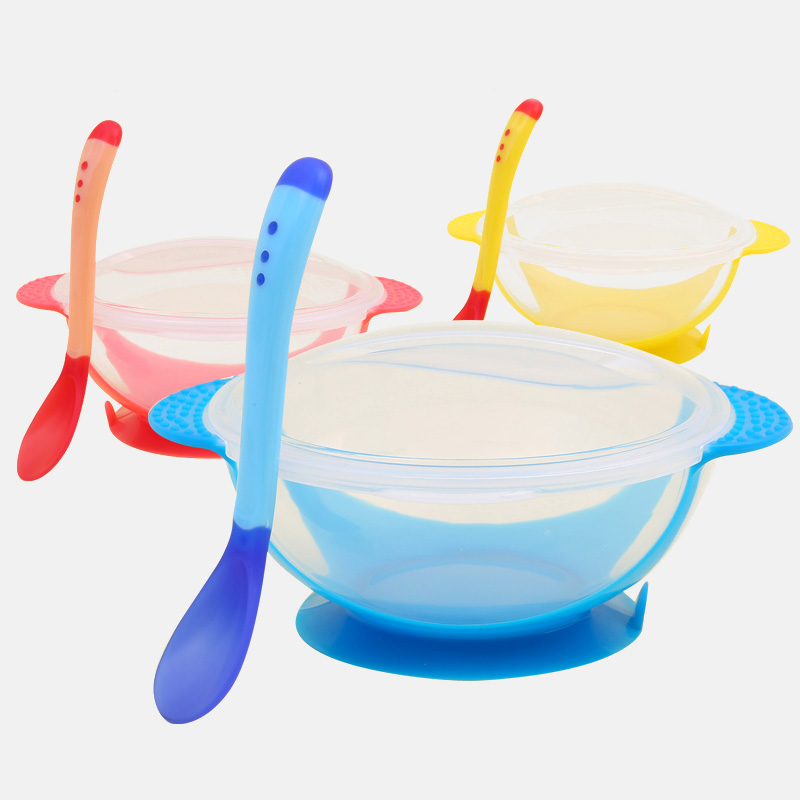 Training Bowl Spoon Tableware Set Dinner Bowl Learning Dishes With Suction Cup Baby Bowl Set Children Training Dinnerware
