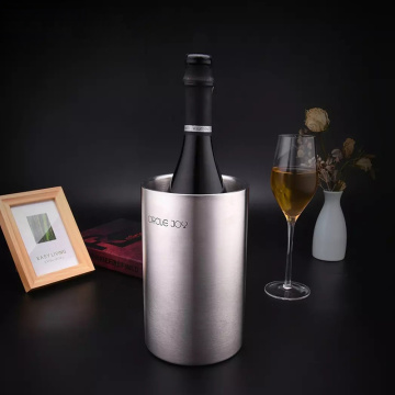 Round Stainless Steel Double Ice Bucket Efficient Insulation Mini Ice Bucket For Red Wine No Ice Cube Smart Home