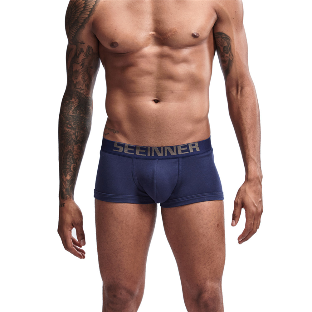 2019 New Mens Underwear Solid Classic Men Underpants Cotton Short trunk Spandex Man Pants Comfort Elastic Man Boxers Hot