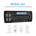 14 slots intelligent LCD battery Charger for 1.2v NICD NiMH AA AAA Rechargeable battery 9v rechargeable battery 9v