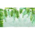 Customized large mural / wallpaper / simple and small fresh green banana leaf watercolor style background wall