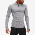 Wholesale Breathable Long Sleeve Gym Shirt Men Black
