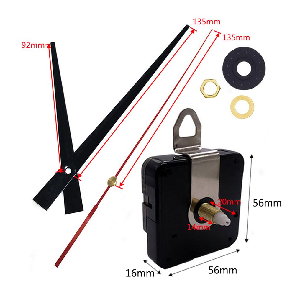 Set Silent Clock Movement Mechanism Quartz Clockwork with Needles Hands and Hanger for DIY Wall Clock Parts Accessories