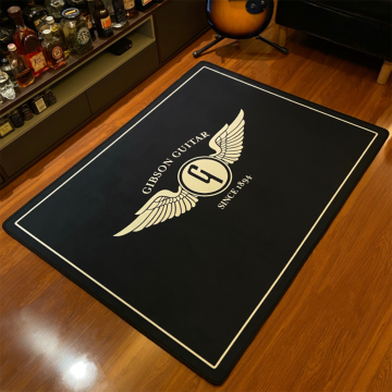 Gibson Cool Music Area Rugs Flannel Printed Carpets Non-Slip Floor Sound Insulation Repair Mats For Bar Home Christmas Decor