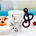 Creative Music Violin Style Guitar Ceramic Mug Coffee Tea Milk Stave Cups with Handle Coffee Mug Novelty Gifts