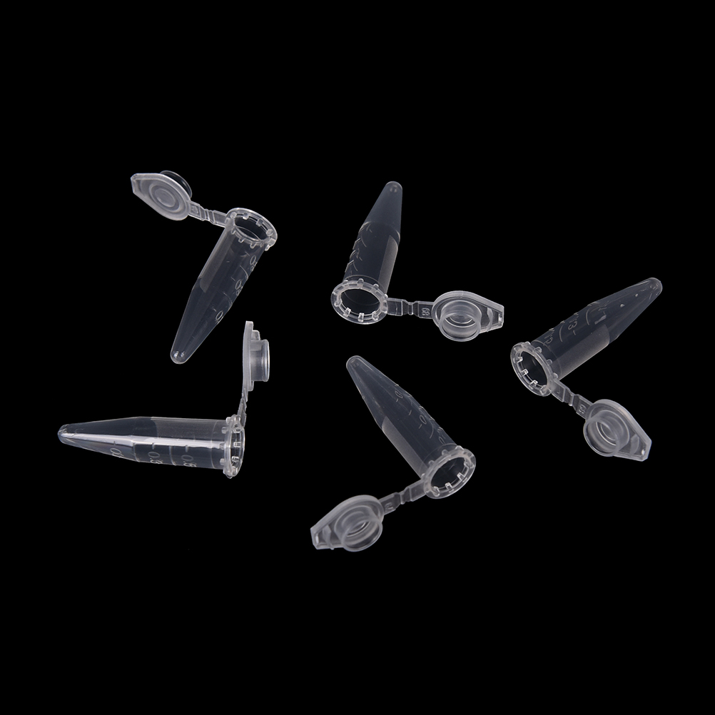 50PCS 0.5 ML Clear Micro Plastic Test Tube Centrifuge Vial Snap Cap Container for Laboratory Sample Specimen Lab Supplies