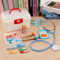 16Pcs Pretend Play Doctor Toys Kids Wooden Medical Kit Simulation Medicine Chest Set for Kids Interest Development Kits