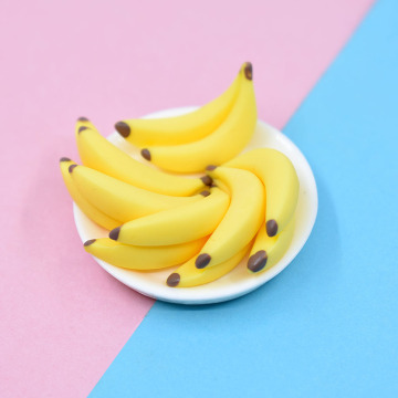 10Pcs Simulation Miniature Banana Resin Cabochons Food Embellishments for Scrapbooking Phone Decoration Craft DIY Accessories
