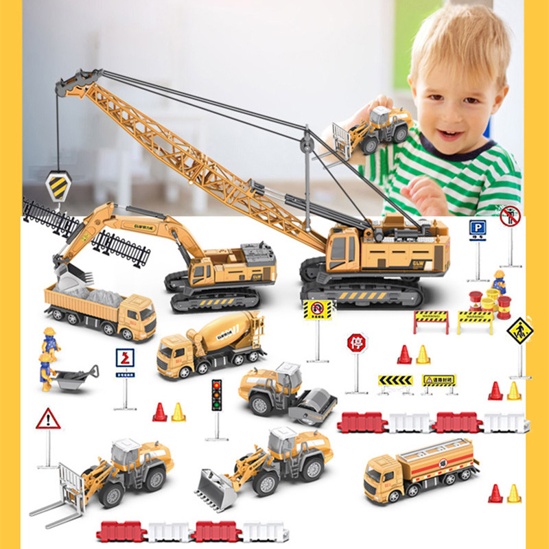 Cool Cars Toys for Boys Over 3 Years Old Bulldozer Crane Excavator Trucks for Kids Alloy Engineering Truck Cars Juguetes Ninos