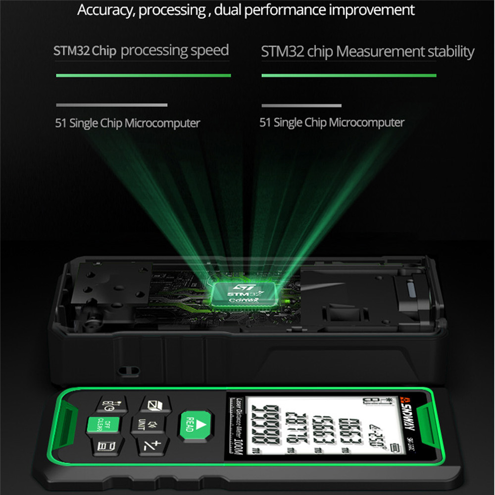 SNDWAY Green Laser Distance Meter 70m/50m/100m Range finder Rangefinder Trena Tape Measure Angle Measurement Ruler Roulette Tool