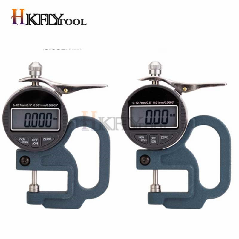 Width Measuring Instruments 0-12.7mm 0.01mm/0.001mm Thickness Gauge Press Type LCD Digital Micrometer Thick Gauge Indicator