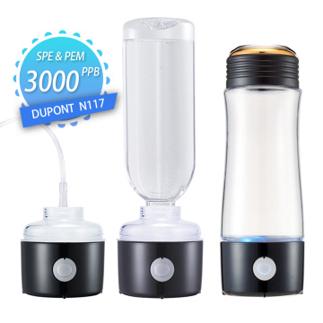 Up to 3000ppb SPE and PEM technology N117 membrane hydrogen water generator bottle with inhaler adapter and self-Cleaning mode