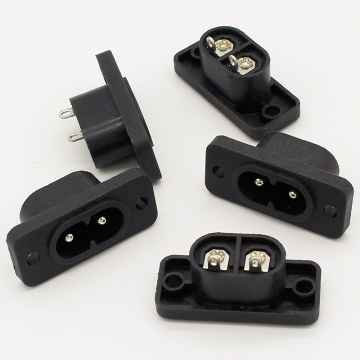 New Hot Selling AC250V 2.5A 5pcs 2Pin IEC 320 C8 Screw Mount Inlet Plug Socket