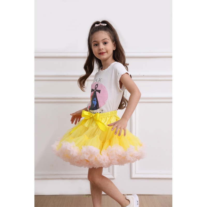 New Toddler Children Skirts Baby Girls Tutu Skirt Fluffy Kids Ballet Bow Princess Party Dance Skirts Lace Skirts Girls Clothes