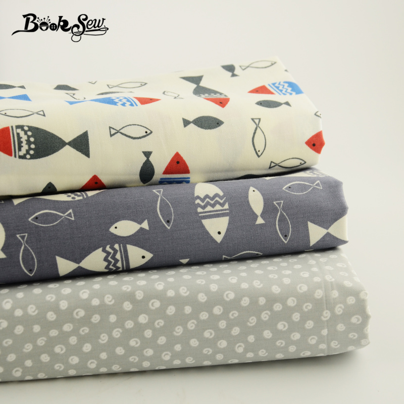 Booksew New Arrivals Cotton Fabric Twill 40cmx50cm 3piece Home Textile Fat Quarter Children Clothes Sewing Tissue Pillow