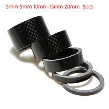 1/5PCS full carbon fiber bicycle carbon spacer hollow Ultra light headset parts cycling Washer Bike Bicycle Headset Stem Spacers