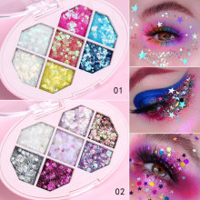 7 Color Eyes Sequin Glitters Party Makeup Shining Sequined Colorful Face Eye Lip Body Glitter Flash Drill Festival Face Cosmetic